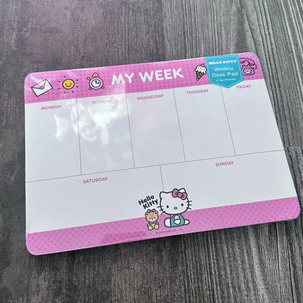 sanrio hello kitty weekly desk pad, never used
